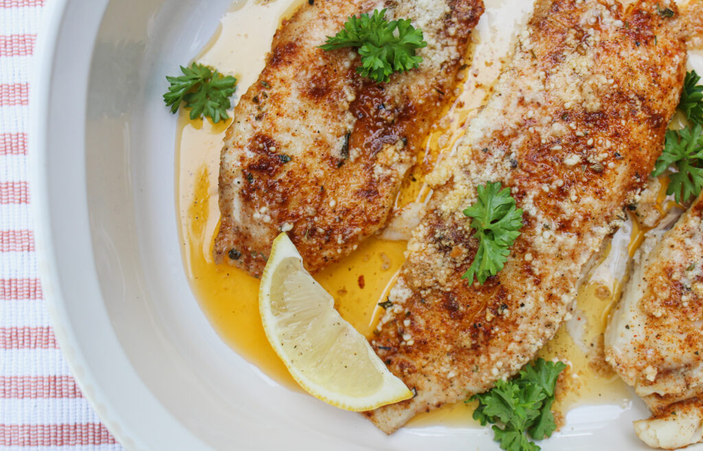 Parmesan crusted cajun tilapia