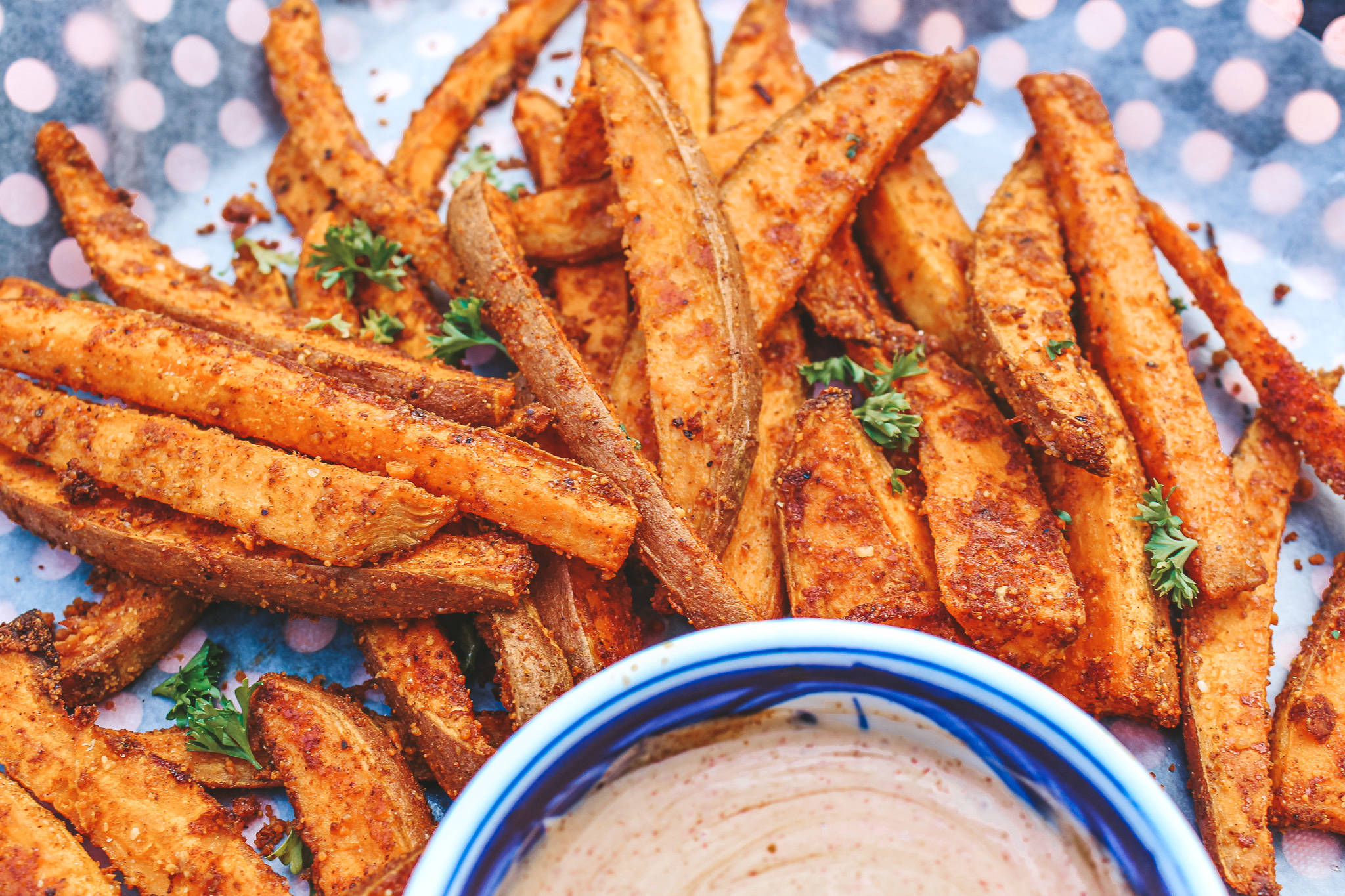 Truffle Sweet Potato Fries with Parmesan - Tao of Spice