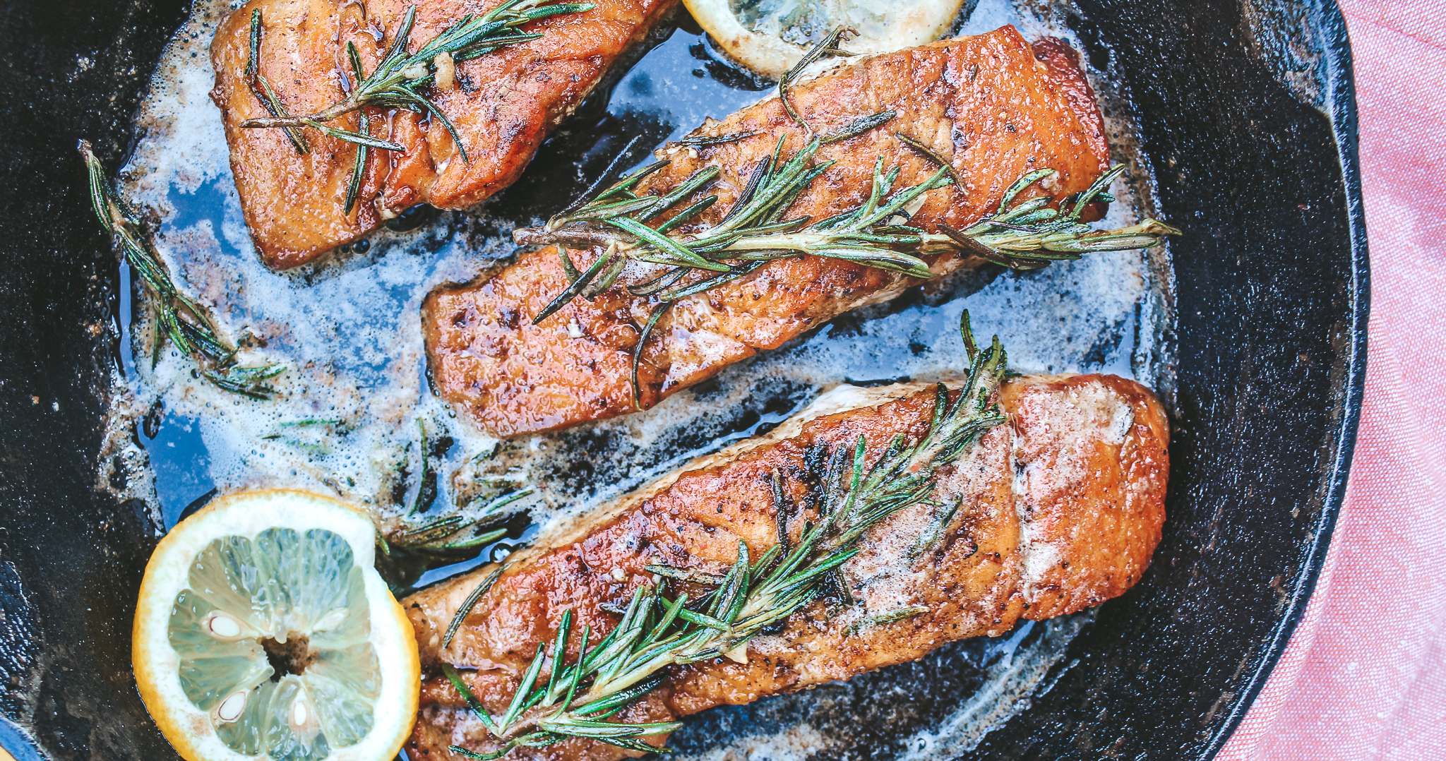 Seared Salmon with Rosemary and Lemon