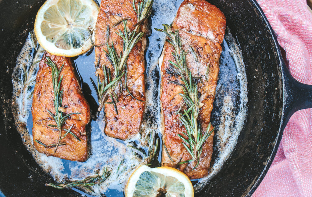 Pan Seared Salmon with Lemon and Rosemary