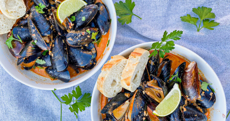 Red Curry Coconut Mussels